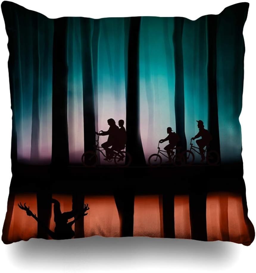 Mesllings Throw Pillow Cover Square 16x16 Inches Stranger Things Decorative Pillow Case Home Decor Pillowcase