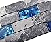 Ocean Teal Blue Glass Nature Stone Tile Kitchen Backsplash 3D Bath Shower Accent Wall Decor Gray Wave Marble 1 x 2 Subway Art Mosaics TSTNB03 (1 Sample 3 X 6 Inches)