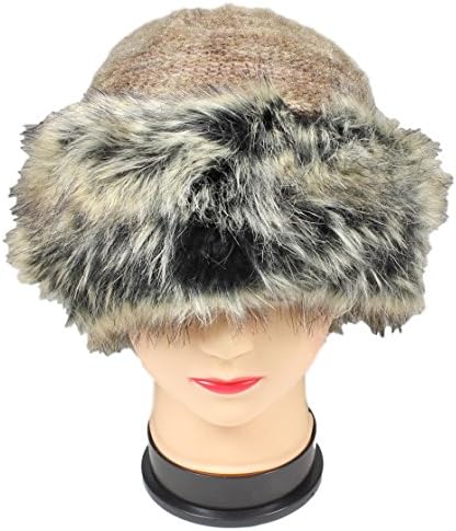 Ladies Women Winter Fashion Winter Hat Head Gear Insulated Warmth (Imitation Furry Design) by MakExpress (Brown)