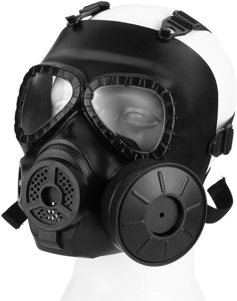 YTPB Protective Mask, Gas Mask Full Face Eye Protection Mask with Dual Filter Fans Adjustable Strap for Cosplay Costume Masquerade
