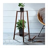 Lebeauty Plant Stand 2-Tier Bamboo Planter Rack Flower Pots Holder Display Rack US Stock Tall Plant Stand Pot Holder Small Space Table for Home Office 12.6x12.6x29.5inch