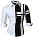 jeansian Men's Slim Fit Long Sleeves Casual Shirts Z014 Black M