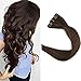 Full Shine Human Hair Clip in Extensions 14 Inch Brown Clip in Hair Extensions Real Human Hair Straight Medium Brown Hair Extensions for Women 7 Pcs 120 G