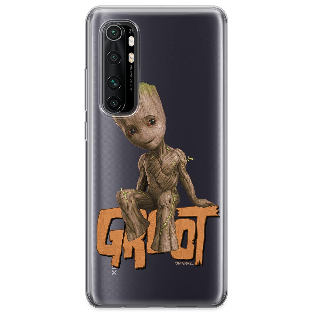 ERT GROUP mobile phone case for Xiaomi MI NOTE 10 Lite original and officially Licensed Marvel pattern Groot 005 optimally adapted to the shape of the mobile phone, partially transparent