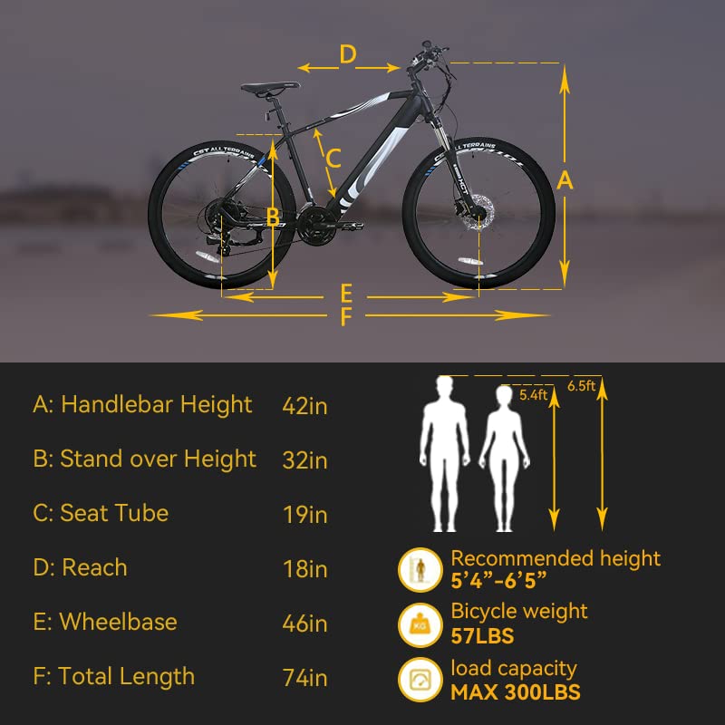 Totem Osprey Electric Bike for Adults, 27.5" Ebike 36V 14Ah Removable