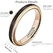 HSG Black Rose Ring Tungsten Carbide 4mm Rose Gold Plated Black Matte Brushed Wedding Band