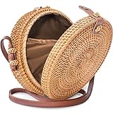 Round Rattan Bag with Snap Clasp by Avoseta