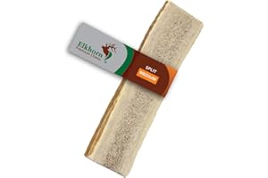 Elkhorn Premium Chews - Medium Split Single Pack (for 20-40 lb Dogs and Puppies) Premium Grade Elk Antler for Dogs (1 Piece) Sourced in The USA