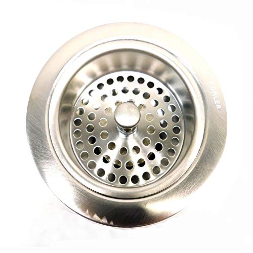 KOHLER K8801VS Duostrainer Sink Strainer, Vibrant Stainless, 1.5