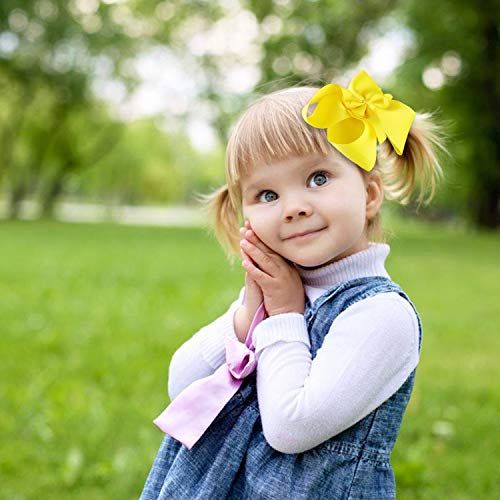 25 PCS Hair Bows 6 inch Grosgrain Ribbon Boutique Hair Bow Clips for Girls