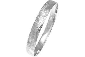 Arthur's Jewelry 925 Sterling Silver Hawaiian Scroll Sea Turtle Honu 10mm Cut Out Edge Bangle Size 7-9