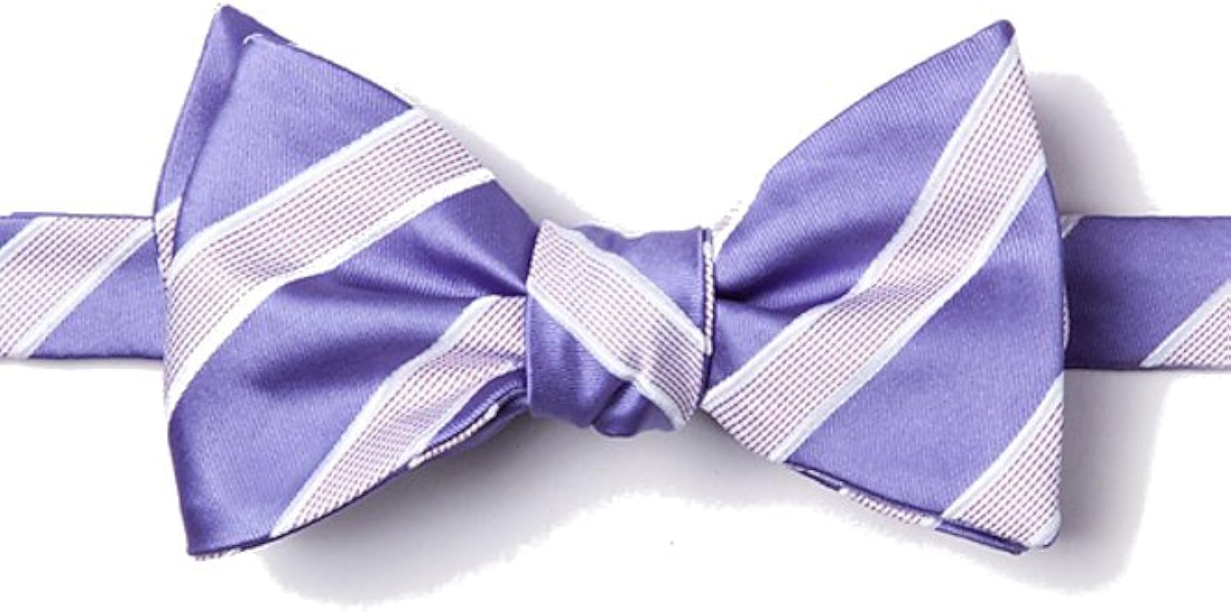 Mens Lavender Purple Jefferson Stripe Butterfly Self Tie Bow Tie at
