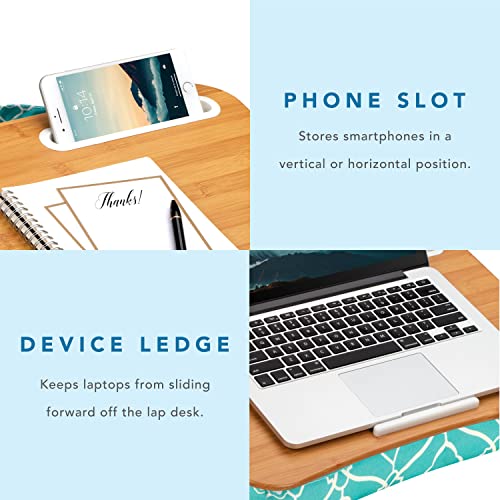 LapGear Designer Lap Desk with Phone Holder and Device Ledge Aqua