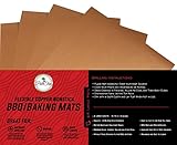 Copper Grill Mat Set of 4 Large Non-Stick Sheets for BBQ Grilling, Baking and Oven Use – Works On All Grill Types – Reusable, Easy Clean-Up – FDA Approved With a Great Storage Tube by PalmTree Select