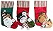 3D Style Fun Christmas Stockings - Set of 3