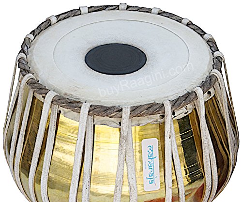 Tabla Set by Maharaja Musicals, Golden Brass Bayan 3Kg, Sheesham Dayan Tabla, Nylon Bag, Hammer, Book, Cushions, Cover, Tabla Indian Drums (PDI-CH) - Thumbnail 3