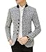 Ouye Men's Stand Collar Light Gray Casual Jacket Large