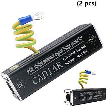 (2 pcs) Network Surge Protector POE 1000Mbs RJ45 Ethernet Network Equipment Arrester Protection