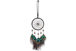 miduoidn Home Decor Dream Catchers Feathers Made Non-Toxic Impact-Resistant Exquisite Craft Peacock Feather Dream Catchers