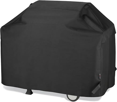UNICOOK BBQ Cover 60 Inch, Heavy Duty Waterproof Housse BBQ, Special Fade and UV Resistant Outdoor Barbecue Grill Cover, Barbecue Accessories Compatible for Weber Char-Broil Nexgrill and More