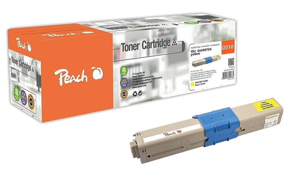 Peach Toner Cartridge for OKI 44469704 - Yellow