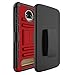 Motorola Moto Z2 Force Case, Zenic Full-Body Heavy Duty Shockproof Protective Hybrid Case Cover with Swivel Belt Clip and Kickstand for Moto Z2 Force (Red)