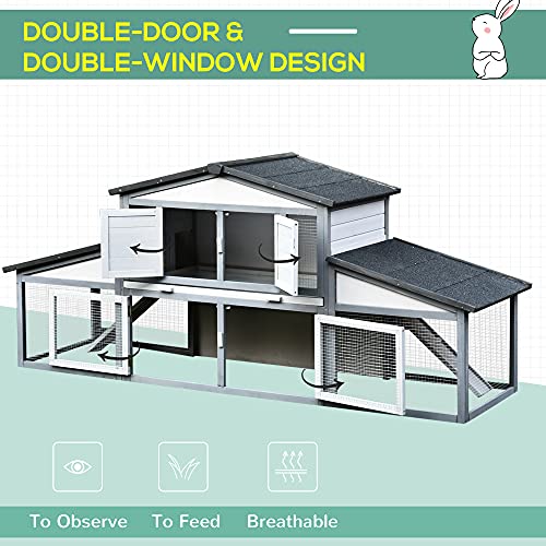 PawHut Large Rabbit Hutch Outdoor Materials Safer for Pets & ClimateFriendly, Big Rabbit Cage