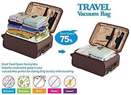 Globex Airtight and Waterproof Space Vacuum Storage Bags for Clothes, Bedding and Travel Works with Air Pump (60x80 cm…