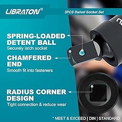 Libraton Swivel Socket Set, Impact Swivel Socket