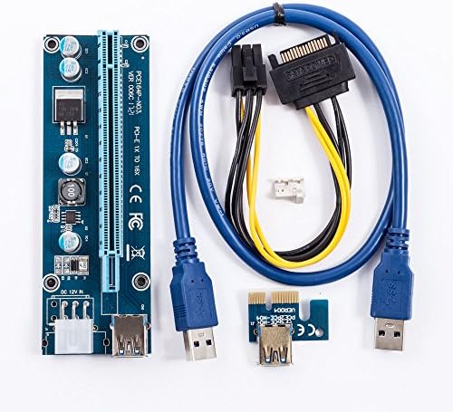 2ft PCI-E Adapter SATA USB 3.0 1x to 16x for Mining Ethereum Multi GPU Riser