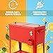 Giantex 80 Quart Rolling Patio Cooler Cart with Bottom Storage Shelf & Drain, Outdoor Ice Chest with Lockable Wheels, Bottle Opener & Cap Catcher, for Party Poolside Backyard BBQ (Red)