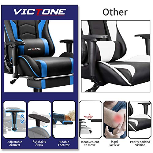 VICTONE Gaming Chair with Footrest Racing Style Computer Chair Video PC