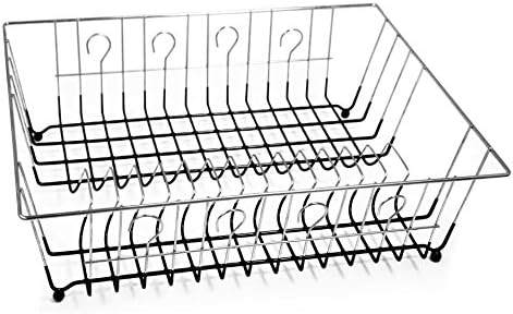 Ragalta RDS-110 Chrome Energy Efficient Dish Rack with Plastic Coated Bottom, Metallic