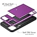 Vofolen Case for iPhone 11 Case Wallet Credit Card Holder ID Slot Sliding Door Hidden Pocket Anti-Scratch Dual Layer Hybrid Bumper Armor Protective Hard Shell Back Cover for iPhone 11 6.1 Purple