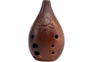 Beavorty Professional 10 Holes Xun Instrument in G Key, Ceramic Chinese Xun Flute for Beginners and Random