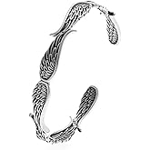 Atiptu Vintage Angel Wings Bracelet for Women Men Layering, Inspirational Guardian Angel Bangle Bracelets for Gifts
