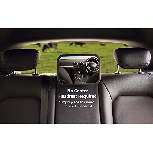 ANDALUS Baby Car Mirror | Back Seat Rear View Mirror | Crash Tested Shatterproof Acrylic | Wide Angle Convex Mirror with 360 Degree Maneuverability | Crystal Clear View | Easy Installation (1 Pack)
