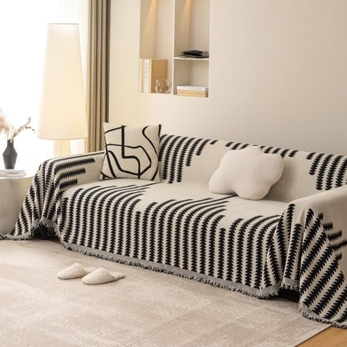 jianyana Sofa Covers, Soft Durable Reversible Chenille Sofa Slipcover Couch Covers Modern Plaid Universal Furniture Protector for 1 2 3 4 Seater Sofa Loveseat L-shape Corner Futon Sofas — image 1