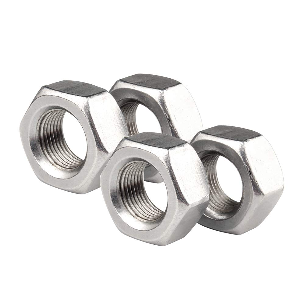 Yudesun Hardware Tools Fasteners Hex Machine Screw Nuts - 304 Stainless Steel Hexagon Head Thread Insert Lock Nut Silver M14 x 1 mm Pitch