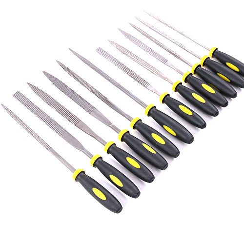 image for Swpeet 18Pcs Needle File Set with 4 Pcs Sandpaper, Mini Assorted Wood 