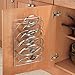mDesign Metal Wire Pot and Pan Lid Rack Organizer for Kitchen Cabinet Doors or Wall Mount - Upright Storage Holder with 5 Slots - Chrome