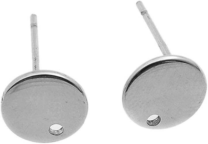 Amazon Co Jp Hooami アクセサリー 手芸パーツ 手芸用品 材料 Diy 手作り ステンレス 耳針 イヤリング ピアス パーツ イヤリング ハンドメイド 8mm 4個 ホビー