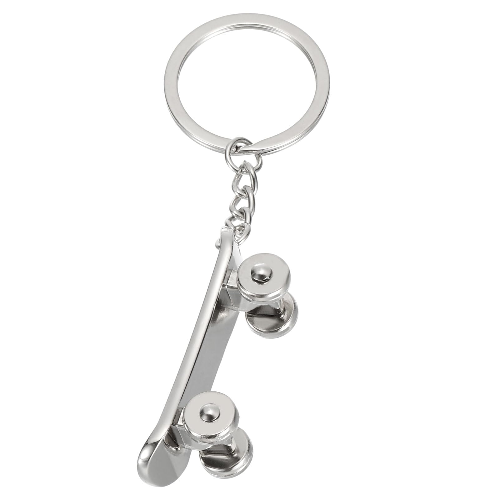 PATIKIL Skateboard Keychain, Mini Cute Skate Board Key Chain Sport Pendant Key Ring Bag Backpack Decor for Men Women Party Gifts Favors, Silver