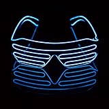 Led Light Up Neon Shutter Party Glasses for Parties Decorations(Blue)