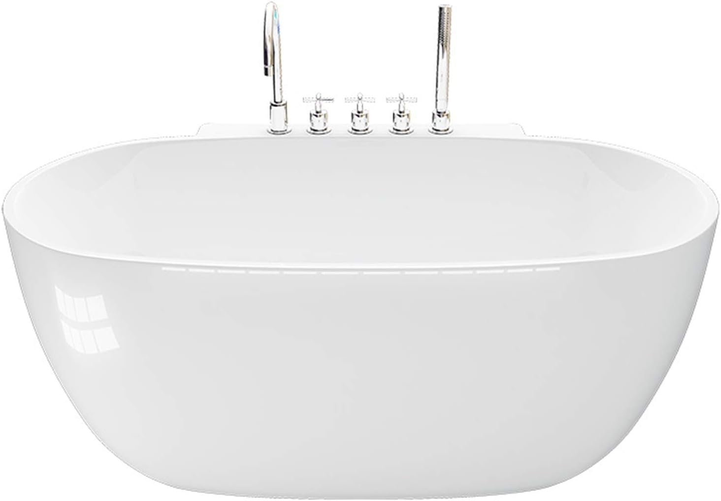 Oval Series 1.2/1.4/1.5 M Seamless Integrated Process Faucet Freestanding Acrylic Luxury Soaking Spa Bath Home Decoration Bathroom Supplies Acrylic Bathtub (Size : 1500750600mm)