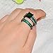 JunXin Black Gold Square Emerald Green Gemstone Women Wedding Engagement Set Round CZ Size5/6/7/8/9/10/11(10)