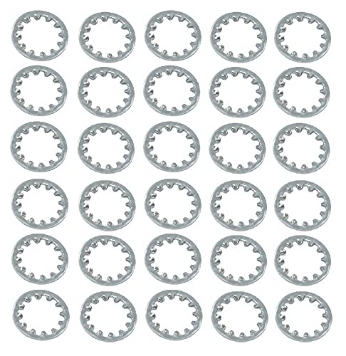 TERF® 30 Pcs Shake Proof Washer M5 Zinc Plated Steel Shakeproof Internal Tooth Star Lock Washers