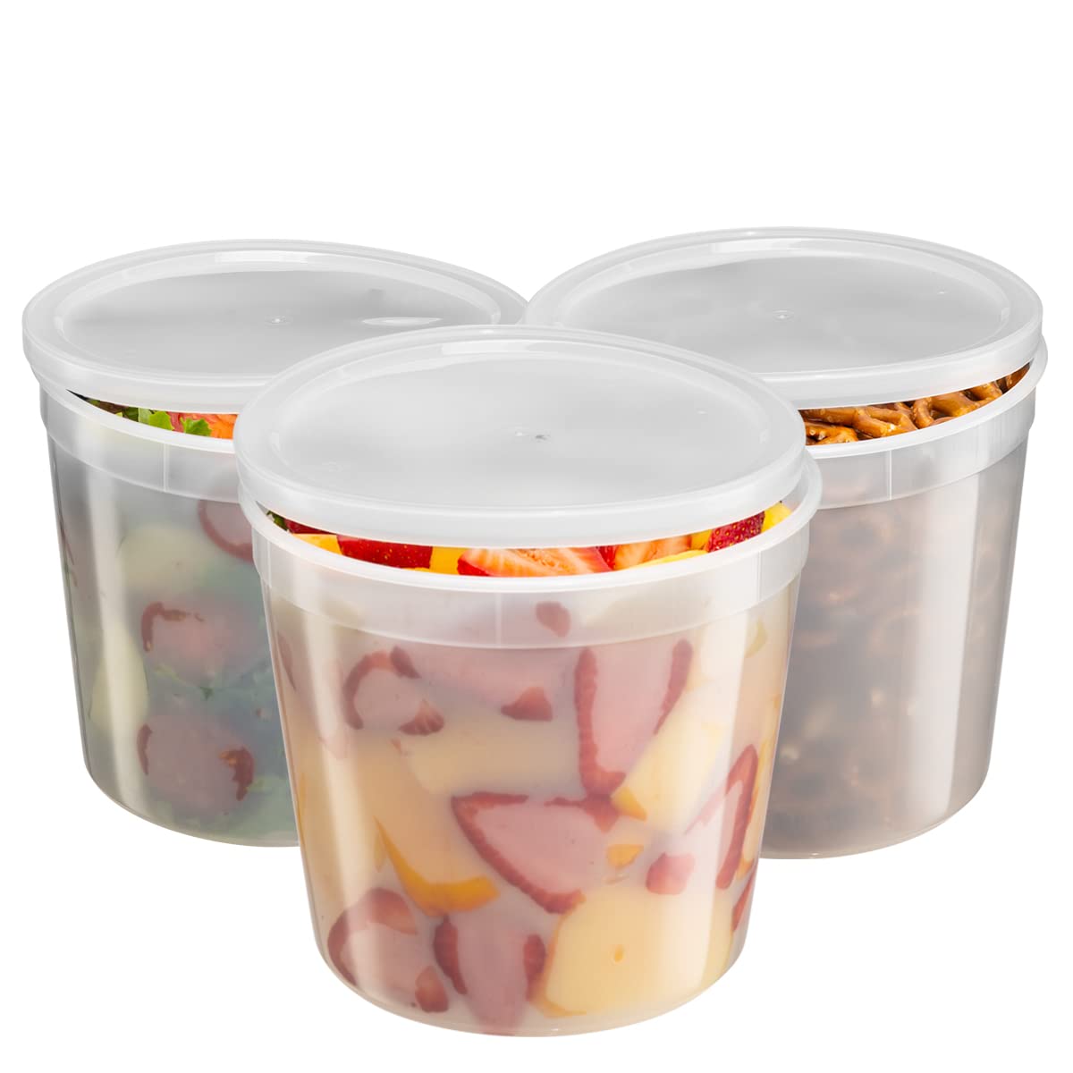 Photo 1 of GUSTO [10 Sets - 86 oz. Disposable Plastic Food Storage Deli Containers With Lids, Ice Cream Bucket & Soup Pail - Formerly Comfy Package