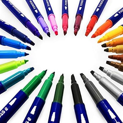 Staedtler Double Ended Calligraphy Pens 2 00 3 5mm Assorted Colours Wallet Of 24 Amazon Co Uk Office Products