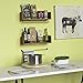 Rustic State William Wall Mount Wood Floating Shelves with Rail & Towel Bar - Spice Rack Display - Kitchen Bathroom Living Room Bedroom Décor Storage Organizer - Set of 2 - Stained Walnut